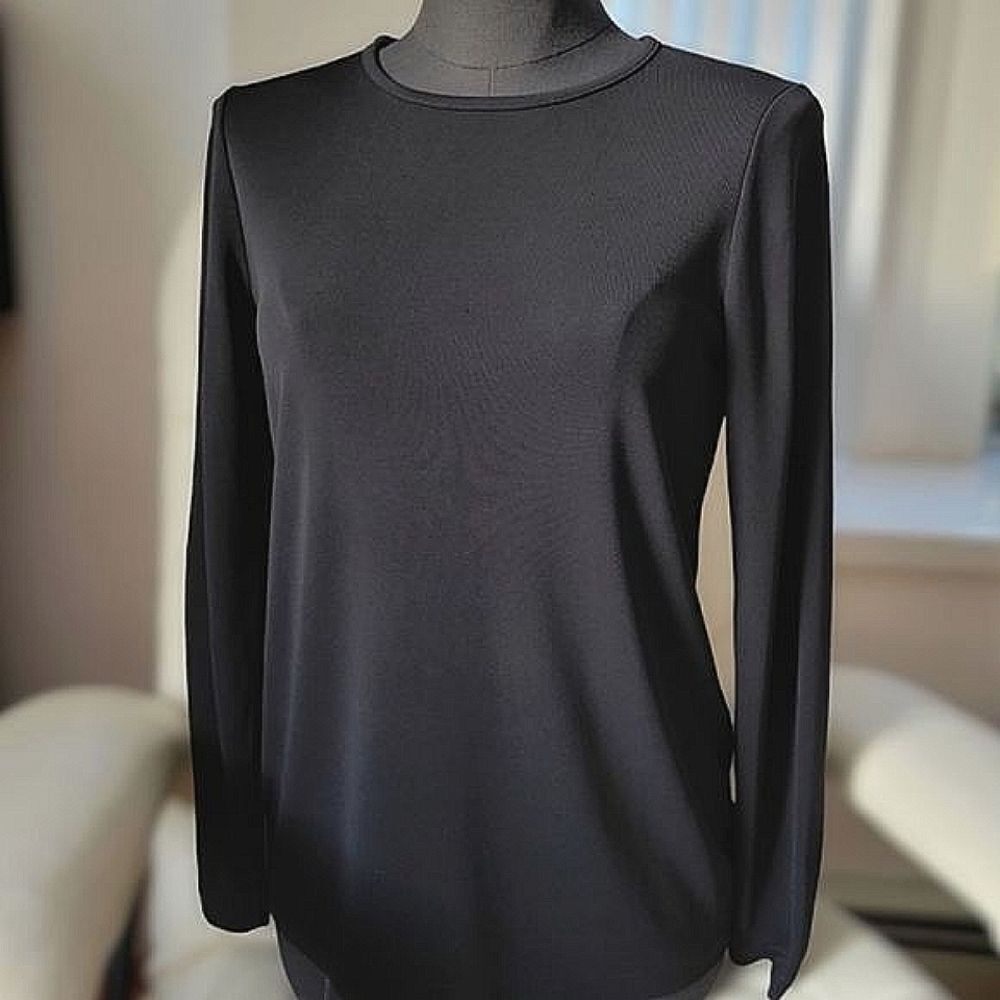 Vtg 90s DKNY mesh long sleeve t-shirt black